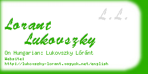 lorant lukovszky business card