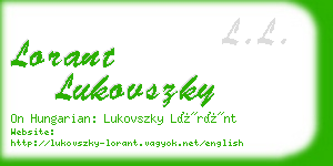 lorant lukovszky business card